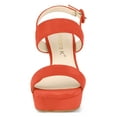 thumbnail image 6 of BLISSFUL STEP Women's Platform Heels Chunky Heel Slingback Open Toe Sandals Orange 6, 6 of 8