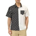 thumbnail image 1 of INSPIRE CHIC Chemise Patchwork à Pois d'Été pour Homme à Manches Courtes Boutonnée S Blanc, 1 of 7