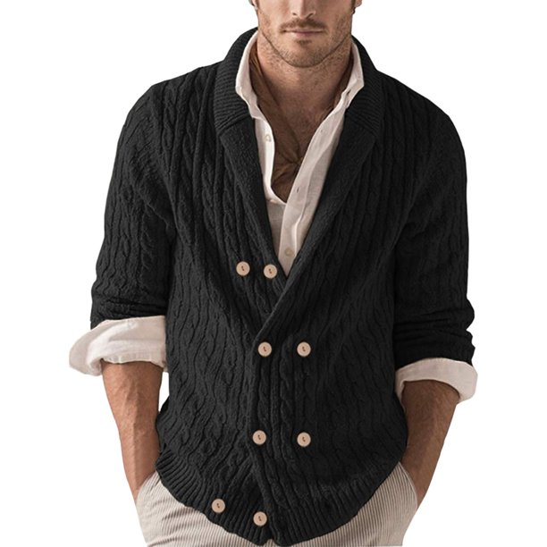 fvwitlyh Jackets for Men Button Sweater Mens Fashion Solid Lapel
