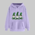 thumbnail image 2 of VBTAPA 2025 St. Patrick's Day Womens Graphic Hoodies Irish Shamrock Print Hooded Sweatshirt Lucky Clover Long Sleeve Drawstring Pullover Tops Purple XL, 2 of 6
