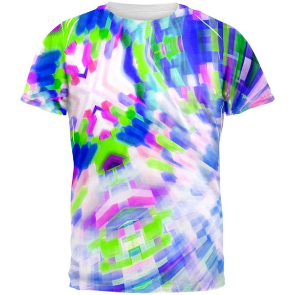 EDM DJ Retro Gamer Acid Trip All Over Mens T Shirt Multi 2XL