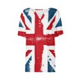 thumbnail image 4 of Fiudx Ofertas Relámpago Camiseta Holgada con Cuello En V y Estampado Del Día de La Independencia para Mujer, 4 of 5