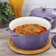 thumbnail image 7 of MegaChef 5 Quarts Round Enameled Cast Iron Casserole with Lid in Gradient Purple, 7 of 7