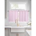 thumbnail image 2 of Half Window Curtain 36 Inches Long, Pink White Stripe Window Treatment Curtain Drapes, Modern Minimalist Geometric Striped Small Tier Curtains for Bathroom Over Sink, 27.5"x36", 2 Panels, 2 of 7