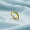 thumbnail image 5 of Three Row Round Peridot Eternity Band 925 Sterling Silver Gold Vermeil Valentines Day Gifts Ring, 5 of 6