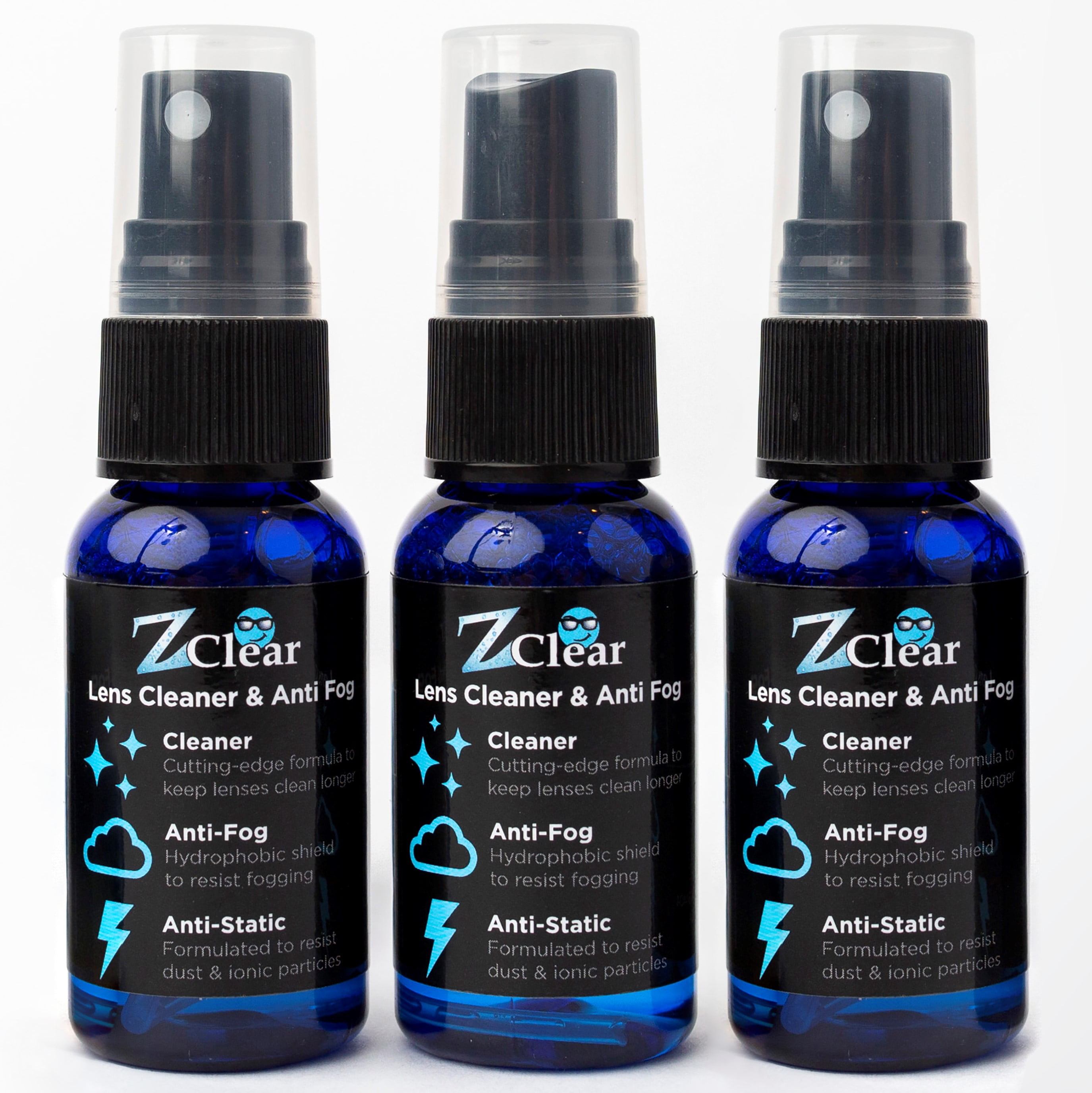 Z Clear Lens Cleaner & AntiFog 1 oz Spray (3pack) Stays Cleaner for Longer AntiStatic