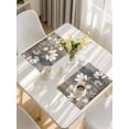 thumbnail image 5 of Brown Grey Floral Placemats Set of 4, Spring Summer Botanical Vintage Placemats for Dining Table, Place Mats for Kitchen Tabletop, Waterproof Wipeable Dining Table Mats Set, 5 of 9
