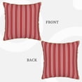thumbnail image 3 of Kll Stripes Red White Decorative Throw Pillow Covers Velvet Soft For Couch Sofa Bedroom Living Room Outdoor -18"X18", 3 of 8