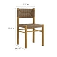 thumbnail image 3 of Dining Side Chair, Set of 2, Natural Brown, Wicker Rattan, Aluminum, Outdoor Patio Balcony Cafe Bistro Garden Hospitality Restaurant, Modern Contemporary, HB37354, 3 of 11