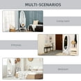 thumbnail image 4 of HOMCOM Miroir sur Pied Miroir Pleine Longueur avec Angle Ajustable Cadre Ovale pour Salle d'Habillage Chambre Salon Blanc, 4 of 7
