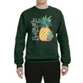 thumbnail image 2 of Wild Bobby, Pineapple Stand Tall Wear Crown And Stay Sweet Inside Arty Inspirational Pop Culture Unisex Crewneck Graphic Sweatshirt, Forest Green, Small, 2 of 3