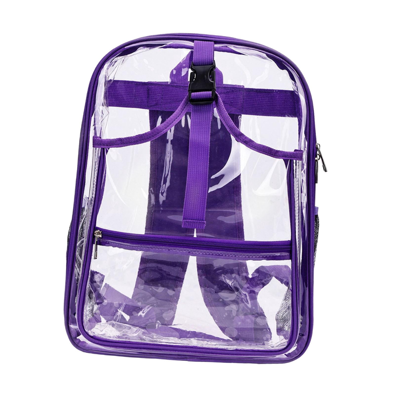 funtasica Tennis Backpack ,Racket Bags ,PVC, Lighweight Clear Large Capacity Unisex Gym Badminton Bag Tennis Rucksack for Men and Women Purple