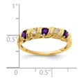 thumbnail image 2 of Solid 14k Yellow Gold 2.75mm Amethyst Purple February Gemstone VS Diamond Engagement Ring Size 9 (.024 cttw.), 2 of 3