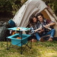 thumbnail image 2 of VILLEY Mesa de picnic portátil para acampar, mesa de playa plegable liviana con 4 portavasos y bolsa de transporte para campamento, viajes, pesca y actividades al aire libre, 2 of 5