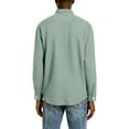 thumbnail image 5 of Men's Casual Long Sleeve Waffle Knit Button Down Solid Color Shirt for Spring Fall Daily Wear,Green,XL, 5 of 5