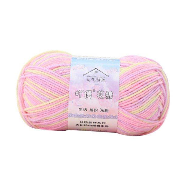 Hilo de crochet Hilo tejido Hilo Materiales de costura livianos Suaves para la alfombra de cojín de bufanda que fabricaba almohada de tirón de chal Rosa