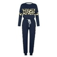 thumbnail image 5 of 2 Piece Outfits for Women Leopard Patchwork Lounge Sets - Pullover Long Sleeve Tops Jogger Pants Matching Sweatsuits, 5 of 6