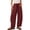 Wine, variant on Hurxie Wide Leg Linen Pants for Women Drawstring Waist Lightweight Summer Pants with Pocket Baggy Cotton Linen Palazzo Pants Wine,S