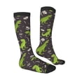 thumbnail image 3 of Daiia Sports Socks Dinosaur Skeleton Printed Novelty Crew Socks for Men Women Knee High Socks Cotton Socks Soft & Breathable Support Unisex Socks, 3 of 9