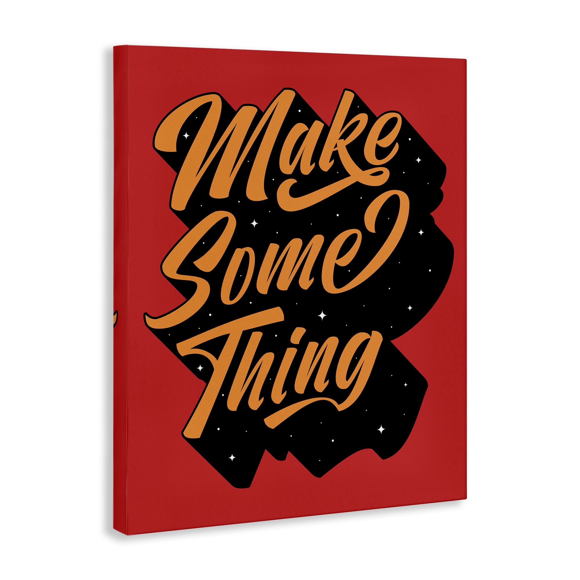 Stupell Industries Make Something Typography Text & Numbers Painting Wrapped Canvas Art Print Wall Art, 16 x 20