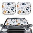 thumbnail image 2 of Goofa Cartoon Planets Pattern 2 Piece Car Windshield Sun Shade Foldable | Front Windshield Shade for Sun, Heat and UV Rays | Sunshade for Car Front Window-Large, 2 of 7