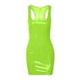 thumbnail image 5 of DHFJKG Women's Sleeveless Pu Leather Mini Dress Square Neckline Party Club Bodycon Short Dresses Back Zipper Trendy Dresses, 5 of 5
