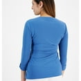 thumbnail image 2 of Jones New York Womens Classic Wrap Blouse, Blue, Petite, PL, 2 of 2