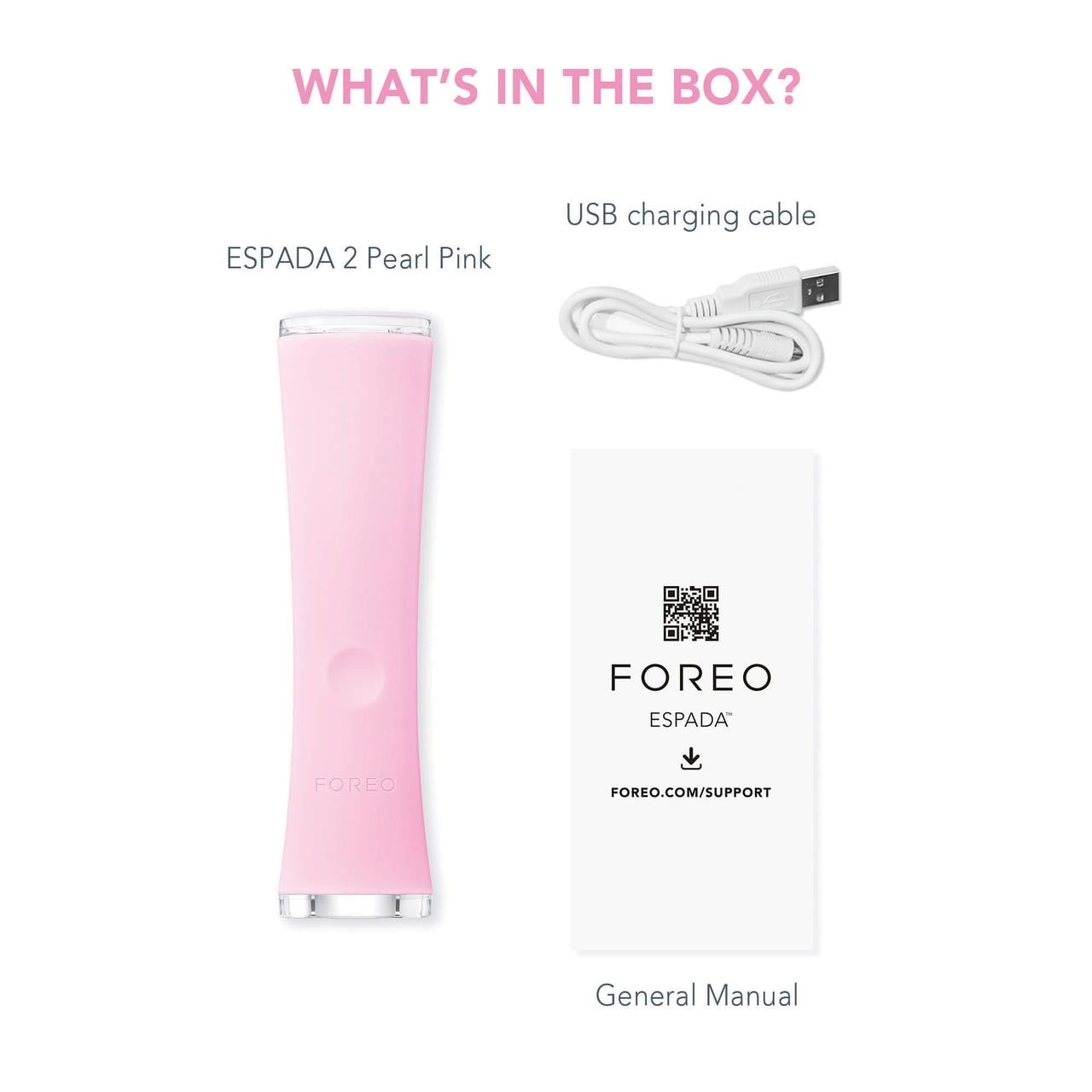 FOREO ESPADA™ 2 Pearl Pink LEDニキビケア美顔器 FOREO ESPADA 2 Blue LED Light 30-sec Acne Treatment - Pearl Pink