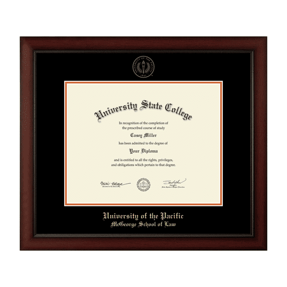 Framerly - UOP Law Diploma Frame with Black and Orange Mat