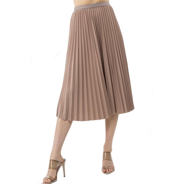 Falda plisada brillo sutil AMAD cafe M AMAD SS22-F16