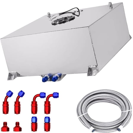 YIUIY NEW 20 Gallon Light Weight Fuel Cell Racing Drift Gas Tank   12ft Fuel Line Kit