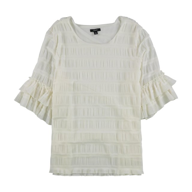 Blusa con Volantes Texturizados Alfani para Mujer Blanco Roto Mediana