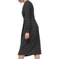 thumbnail image 4 of Xuanfei Women Polka-dot Print V Neck Lace Up Lantern Long Sleeve Midi Dress, 4 of 7