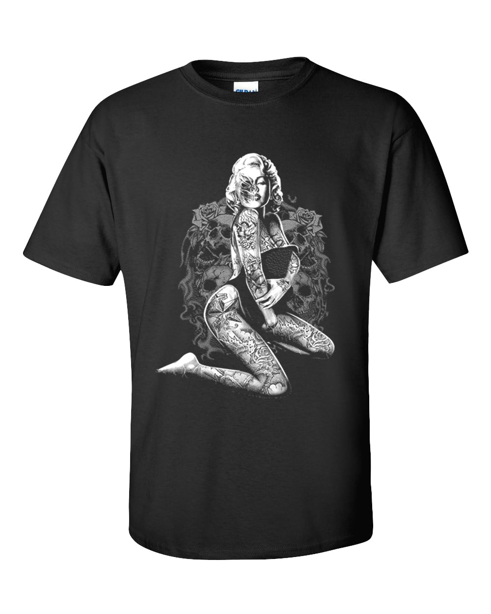 Camiseta Marilyn Monroe Calavera Pose Unisex Manga Corta - Imagen 1 de 22