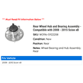 thumbnail image 2 of Rear Wheel Hub and Bearing Assembly - Compatible with 2008 - 2015 Scion xB 2009 2010 2011 2012 2013 2014, 2 of 2