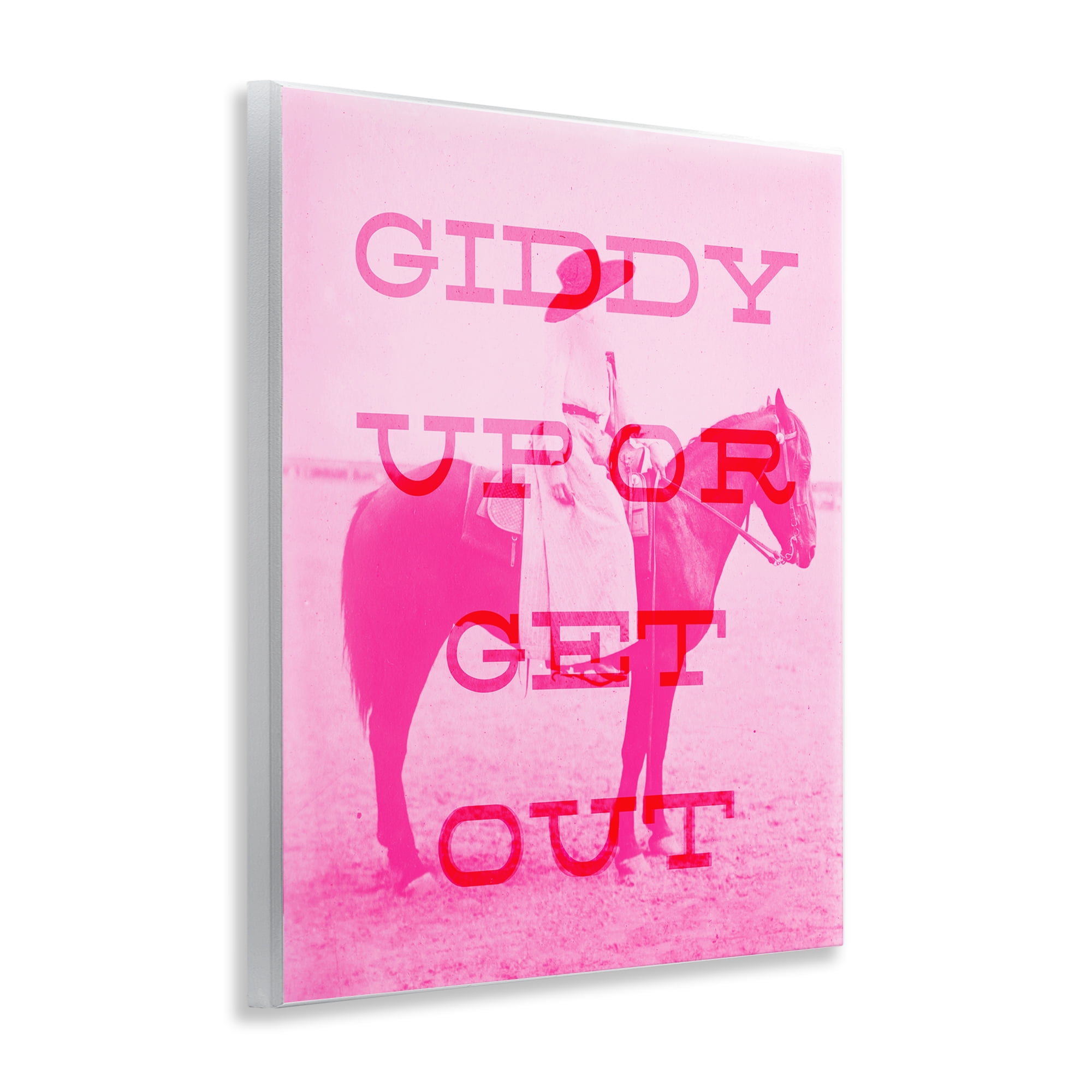 Stupell Industries Giddy Up or Get Out Animals Painting Unframed Art Print Wall Art, 11 x 14