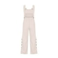 thumbnail image 5 of Summer Jumpsuits for Women Casual Fashion Plus Size Overalls Jumpsuit Loose Sleeveless Adjustable Straps Bib Wide Leg Outfits With Pockets Gift for Women Up to 65% off!, 5 of 6
