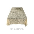 thumbnail image 3 of Sentmoon Nappe Nappe Rectangulaire Couvre-Table Saleté et Imperméable Nappe à Pompons Dentelle Nappe Décorative Rectangulaire Housse de Table à Manger, 3 of 6