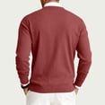 thumbnail image 5 of Wutalume Men's Round Neck Ribbed Knit Pullover, Long Sleeve Basic Sweater, Comfortable Stretch Top for Casual Outfits and Everyday Comfort,Vermilion XL, 5 of 8
