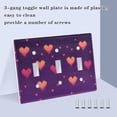 thumbnail image 3 of Yayeee Toggle Light Switch Wall Plate 3-Gang 6.37"x4.48" Decorative Outlet Cover, Love in The Clouds, 3 of 7