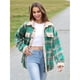 thumbnail image 4 of Chaqueta de Franela A Cuadros con Botones, Estilo Casual, Larga, con Bolsillos, Ideal para Otoño. Verde XXL, 4 of 8