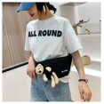 thumbnail image 2 of Ladies Luxury Design  Cute Bear Canvas Waist Bag Crossbody Chest Bag Banana Hip Purse Fanny Pack BLACK, 2 of 8