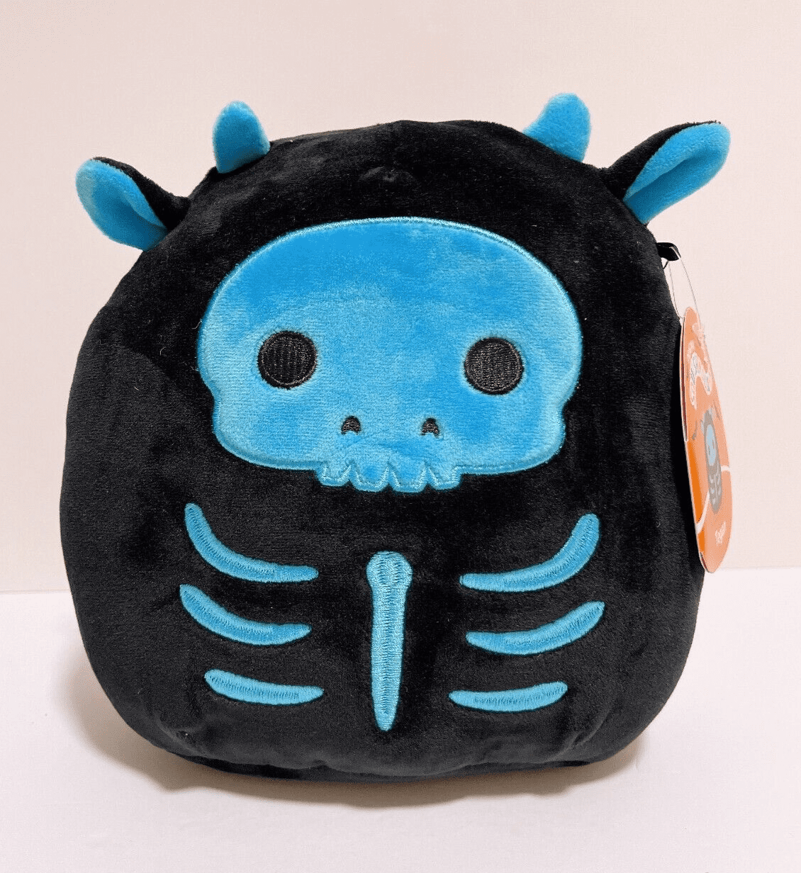 Squishmallow Tegan The Cow Skeleton Blu 20 Cm - Peluche Halloween 2022 Con Etichetta