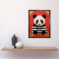 thumbnail image 2 of Panda with Stripes Fun Kids Bedroom Baby Nursery Bright Bold Artwork Red Black White Art Print Framed Poster Wall Decor 12x16 inch, 2 of 5