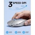 thumbnail image 5 of Bluetooth Wireless Mouse for MacBook, iPad, Laptop, Tri-Mode Rechargeable Silent Slim Computer Mouse for 3 Devices with USB & USB-C,Sliver, 5 of 7