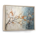 thumbnail image 2 of Designart "Orange Blue Maple Tree Glowing Embers V" Floral Floater Framed Wall Decor, 2 of 7