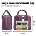 thumbnail image 5 of Fit + Fresh Bloomington Womens Lunch Bag, Insulated Lunch Box With Containers, Plum Stripe, 5 of 7