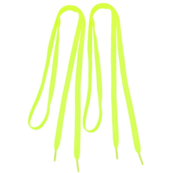 INSPIRE CHIC Plastic Tip Long Flat Shoelaces for Shoes 2 Pairs 115cm/45.27“ Yellow Green