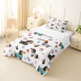 thumbnail image 2 of Homewish Cartoon Dachshund Dog Twin Comforter Sets,Cute Flowers Bedding Set,White,Reversible,2 Pieces,1 Comforter and 1 Pillowcase, 2 of 7