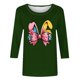 thumbnail image 4 of Camisetas Casuales de las Mujeres Impresas 3/4 Manga Cuello Redondo Blusa, Moda Ligera Superior para el Hogar Y el Uso Diario, Cómoda Imitación de la Tela Del Estante, 4 of 5